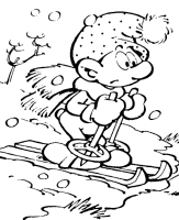 A coloring page of the smurfs